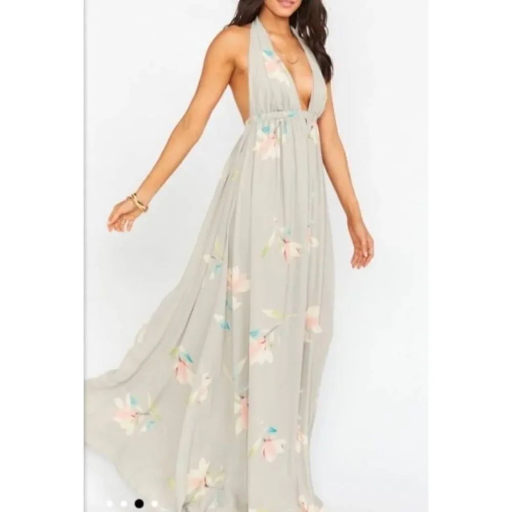 NWT Show Me Your Mumu Luna halter dress in lily showers sz Large
